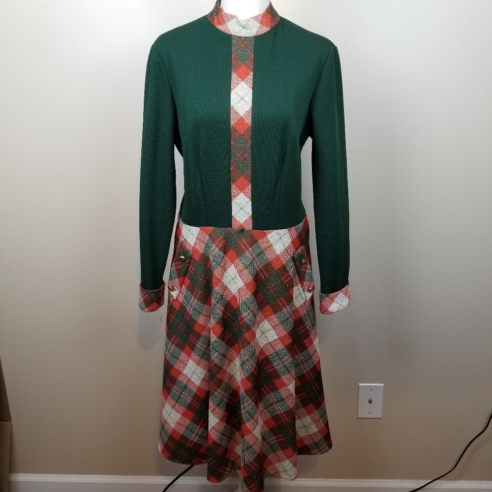 Vintage R & K Knits 70s long sleeve dress size 18